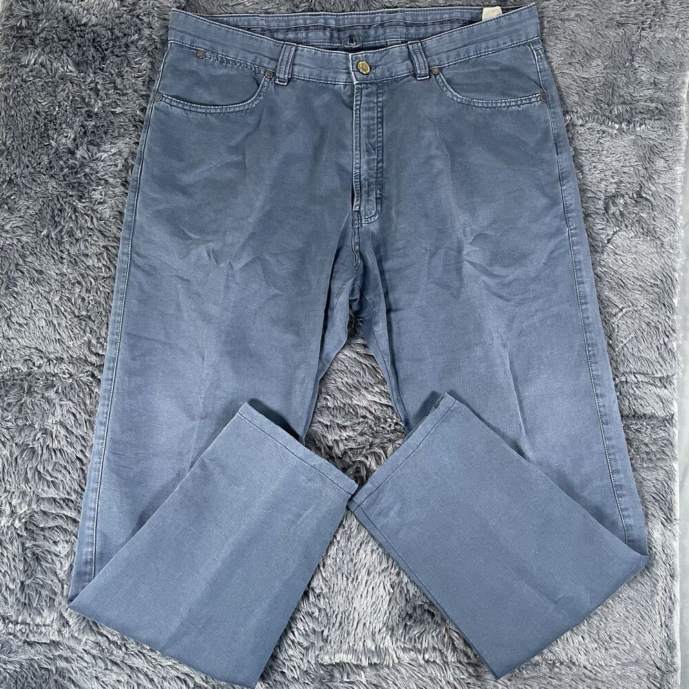 Ermenegildo Zenga Pants Men's Navy Blue Designer Preppy Stretch Business